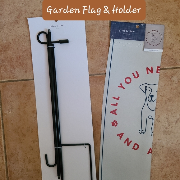 👀50% OFF🐕🏴NWT‼️Place & Time Dog Inspired Garden Flag & Garden Flag Stake - Picture 7 of 10